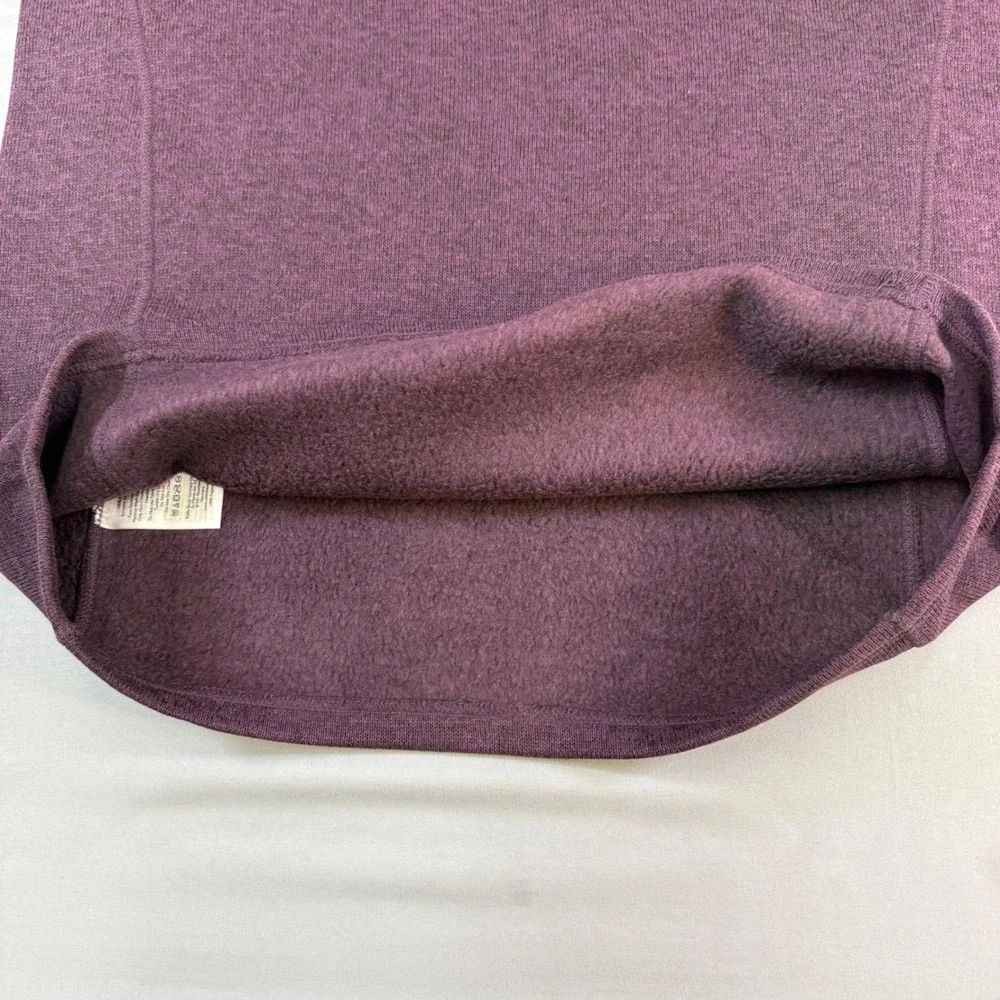 Eddie Bauer Men's Heathered Purple Fleece Quarter Zip Pullover Sweater new w tag